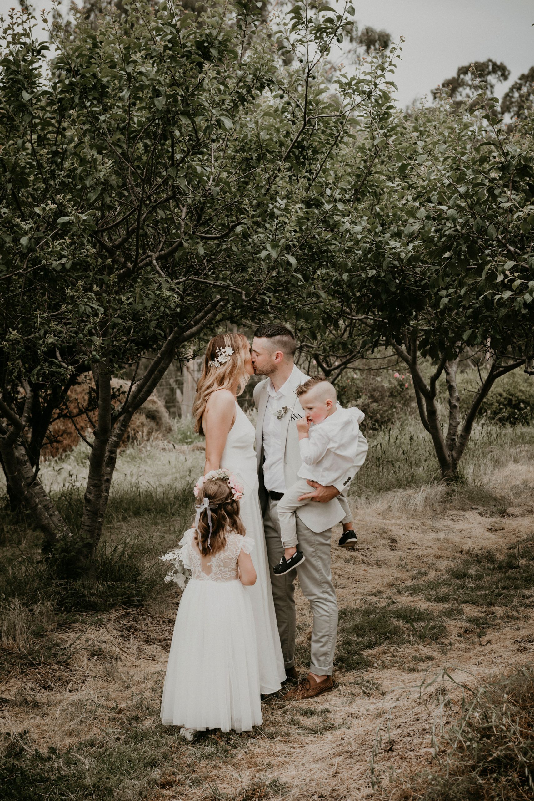 Elope with kids Lets Elope Melbourne Celebrant Photographer Elopement Package Victoria Sarah Matler Photography Orchard Farm Vigano weddings intimate